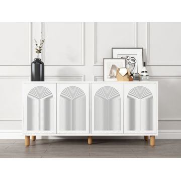 Consola, Hanah Home, Doresta, 150x73x36 cm, PAL, Alb