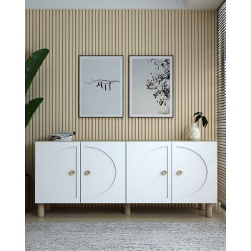 Consola, Hanah Home, Ege, 150x75x32 cm, PAL , Maro, Alb