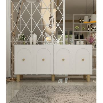 Consola, Hanah Home, Elle, 150x75x30 cm, PAL , Maro, Alb