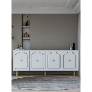 Consola, Hanah Home, Hazal, 180x78.6x35 cm, PAL , Alb