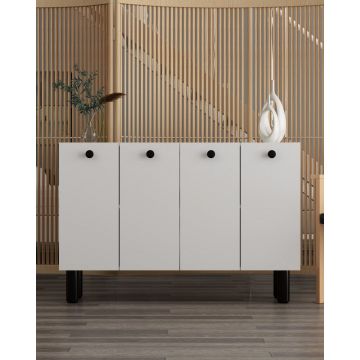 Consola, Hanah Home, Ilay Bohem, 120x80x29.6 cm, PAL , Alb/Negru