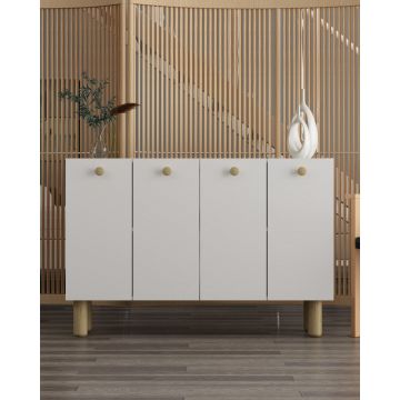 Consola, Hanah Home, Ilay Bohem, 120x80x29.6 cm, PAL , Stejar alb / safir