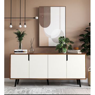 Consola, Hanah Home, Latina Modern 180, 180x80x45 cm, PAL, Nuc/Alb