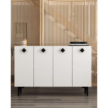 Consola, Hanah Home, More, 120x80x29.6 cm, PAL , Alb/Negru