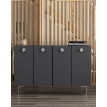 Consola, Hanah Home, More, 120x80x29.6 cm, PAL , Antracit / Argintiu