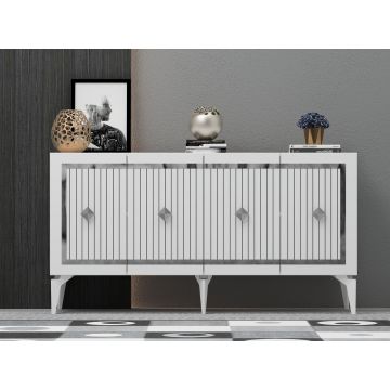 Consola, Hanah Home, Nova, 150x79x40 cm, PAL , Alb / Argintiu