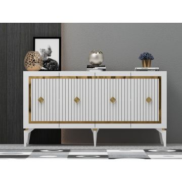 Consola, Hanah Home, Nova, 150x79x40 cm, PAL , Alb/Auriu