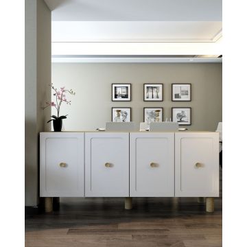 Consola, Hanah Home, Salda, 150x75x32 cm, PAL , Maro, Alb