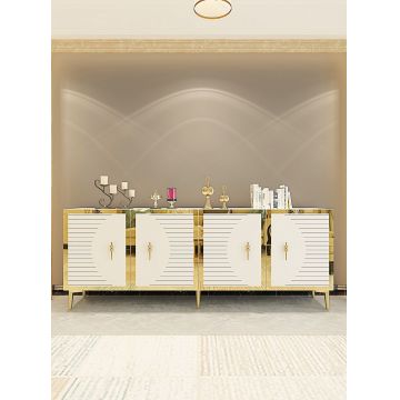 Consola, Hanah Home, Tuna 180, 180x75x32 cm, PAL , Alb/Auriu