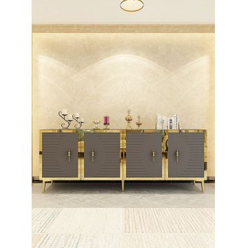 Consola, Hanah Home, Tuna 180, 180x75x32 cm, PAL , Antracit / Aur