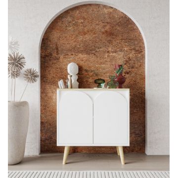 Consola, Hanah Home, Venezia 75, 76x80x30 cm, PAL, Stejar Safir / Alb