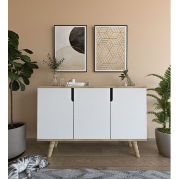 Consola, Hanah Home, Verona 120, 120x80x30 cm, PAL, Stejar Safir / Alb