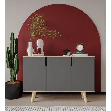 Consola, Hanah Home, Verona 120, 120x80x30 cm, PAL, Stejar safir / Antracit