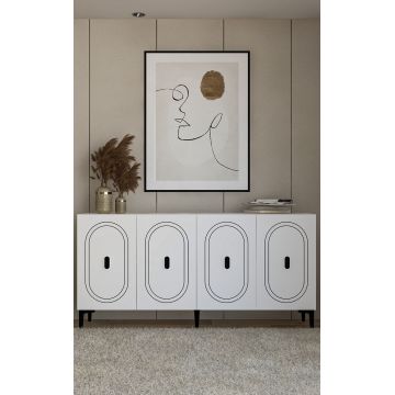 Consola, Hanah Home, Weny, 150x75x35 cm, PAL , Alb