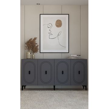 Consola, Hanah Home, Weny, 150x75x35 cm, PAL , Antracit