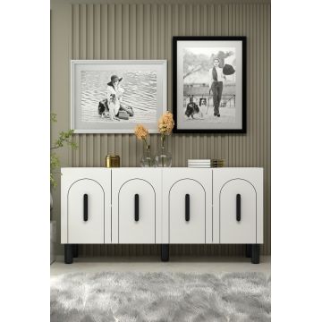 Consola, Hanah Home, Yosun, 150x75x35 cm, PAL , Alb/Negru