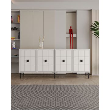 Consola, Hanah Home, Yuka 150, 150x75x32 cm, PAL , Stejar Safir / Alb