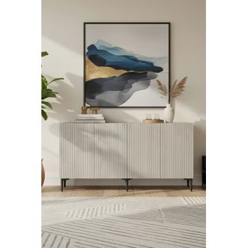 Consola, Hanah Home, Zeynep 150, 150x75x32 cm, PAL , Alb / Travertin