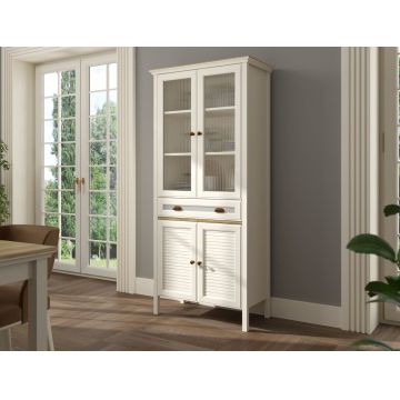 Dulap multifunctional, Hanah Home, FRN-21020, 88.4x194x44.2 cm, PAL, Crem / Stejar / Gri