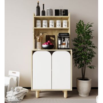 Dulap multifunctional, Hanah Home, Parma 2, 70x155x40 cm, PAL, Stejar Safir / Alb