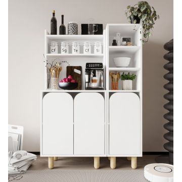 Dulap multifunctional, Hanah Home, Parma 3, 105x155x40 cm, PAL, Alb