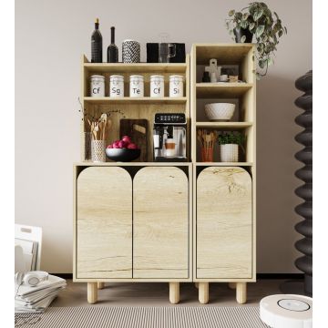 Dulap multifunctional, Hanah Home, Parma 3, 105x155x40 cm, PAL, Maro