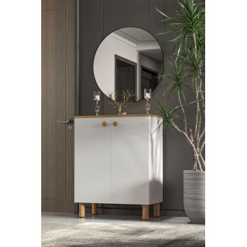 Dulap multifunctional, Hanah Home, Toriva A, 70x91x35 cm, PAL, Pin Atlantic / Alb