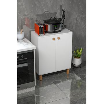 Dulap multifunctional, Hanah Home, Toriva W, 70x91x35 cm, PAL, Pin Atlantic / Alb