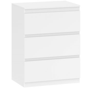 HOMCOM Comodă cu 3 sertare, pentru living, dormitor, hol, PAL, Alb | Aosom Romania