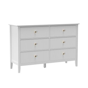 HOMCOM Comodă Sideboard cu 6 sertare Dulap modern de depozitare pentru living dormitor hol 100 x 40 x 78 cm Alb | Aosom Romania