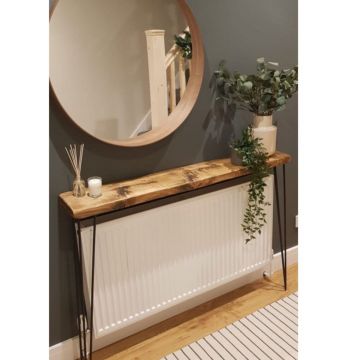 Masuta hol intrare, suport calorifer, seria wood Homs, 90 x 19 x 75cm,30438