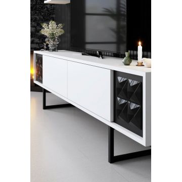 Set mobilier living, Bexley, Black Line Set, PAL, Alb/Negru Set mobilier living, Bexley, Black Line Set, PAL, Alb/Negru