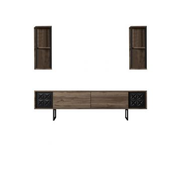 Set mobilier living, Bexley, Black Line Set, PAL, Nuc / Negru Set mobilier living, Bexley, Black Line Set, PAL, Nuc / Negru