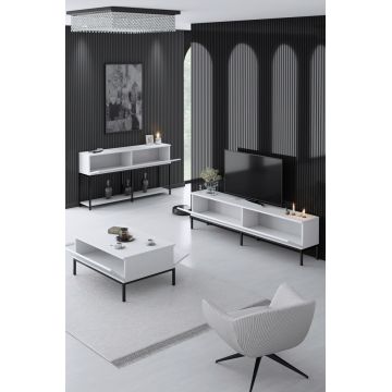 Set mobilier living, Bexley, Lord, PAL, Alb/Negru Set mobilier living, Bexley, Lord, PAL, Alb/Negru
