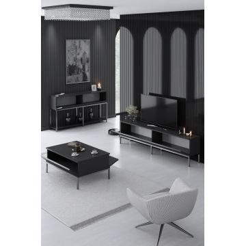 Set mobilier living, Bexley, Lord, PAL, Antracit / Argintiu Set mobilier living, Bexley, Lord, PAL, Antracit / Argintiu