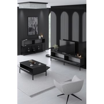 Set mobilier living, Bexley, Lord, PAL, Antracit / Negru Set mobilier living, Bexley, Lord, PAL, Antracit / Negru