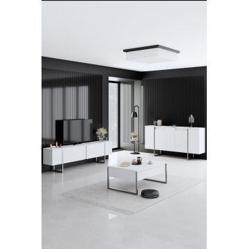 Set mobilier living, Bexley, Luxe, PAL, Alb / Argintiu