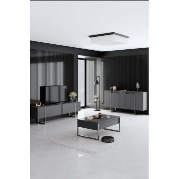 Set mobilier living, Bexley, Luxe, PAL, Antracit / Argintiu