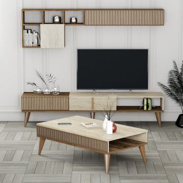 Set mobilier living, Hommy Craft, Milan, PAL, Nuc / Travertin