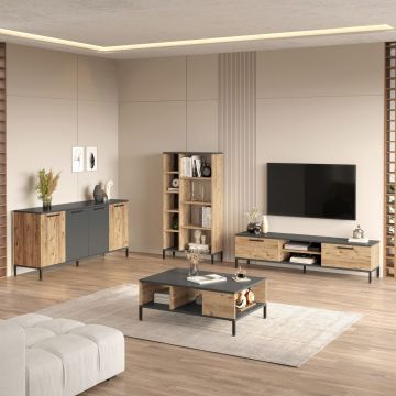 Set mobilier living, Locelso, Rl6-Aa, PAL, Pin Atlantic / Antracit