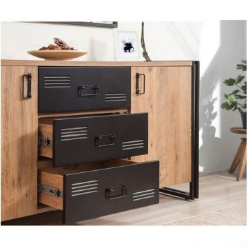 Set mobilier living, Sapphire, COSMO-TKM.1, PAL, Pin Atlantic / Negru