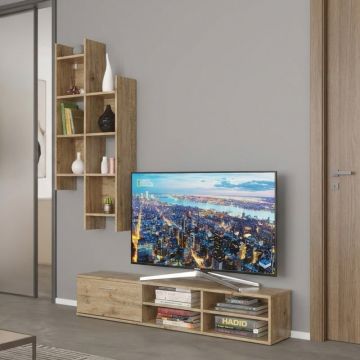 Ansamblu comoda TV, Sarona, Stejar, 150x35x160 cm