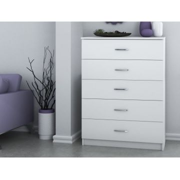Comoda 5 sertare Ro Alb