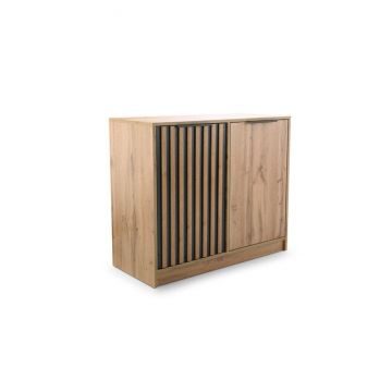 Comodă Bali Lux D2 cu 2 uși, finisaj mat și stil modern, 94x41x82 cm, negru