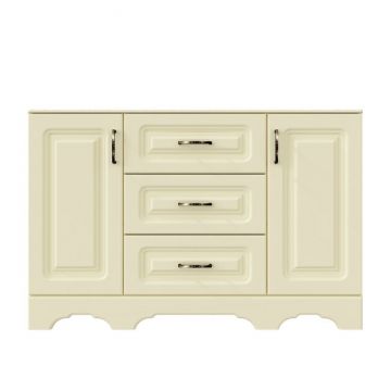 Comodă Boston 2D3S, 2 uși și 3 sertare, MDF frezat și PAL melaminat, 140x52x92.5 cm, ivory