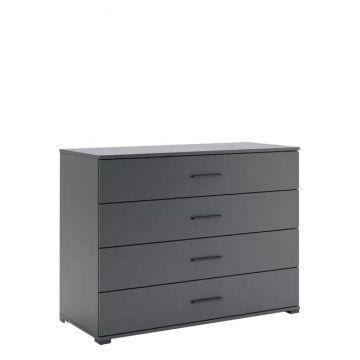 Comodă Dominika, spațioasă cu sertare multiple, finisaj premium, 84x110x47 cm, gri