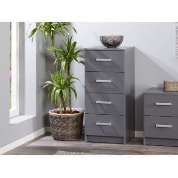 Comoda Elenzio 4, Inter Link, 41.2x40x91.5 cm, PAL, gri