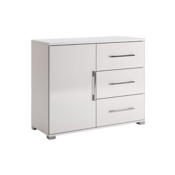 Comodă Family 1U3S, Cu 1 Ușă Și 3 Sertare, Design Modern, PAL, 100x40x82.3 cm, Alb