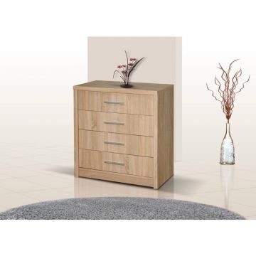 Comodă Genewa 1, design rustic Dab Canyon, PAL melaminat, 80x45x83 cm, stejar