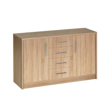 Comodă Genewa 2, design clasic Dab Canyon, PAL melaminat, 140x45x83 cm, stejar